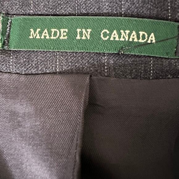 Ralph Lauren Wool Pinstripe Blazer Charcoal Gray 2 Button Heritage 50 - Picture 7 of 9